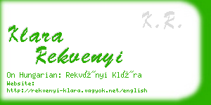 klara rekvenyi business card